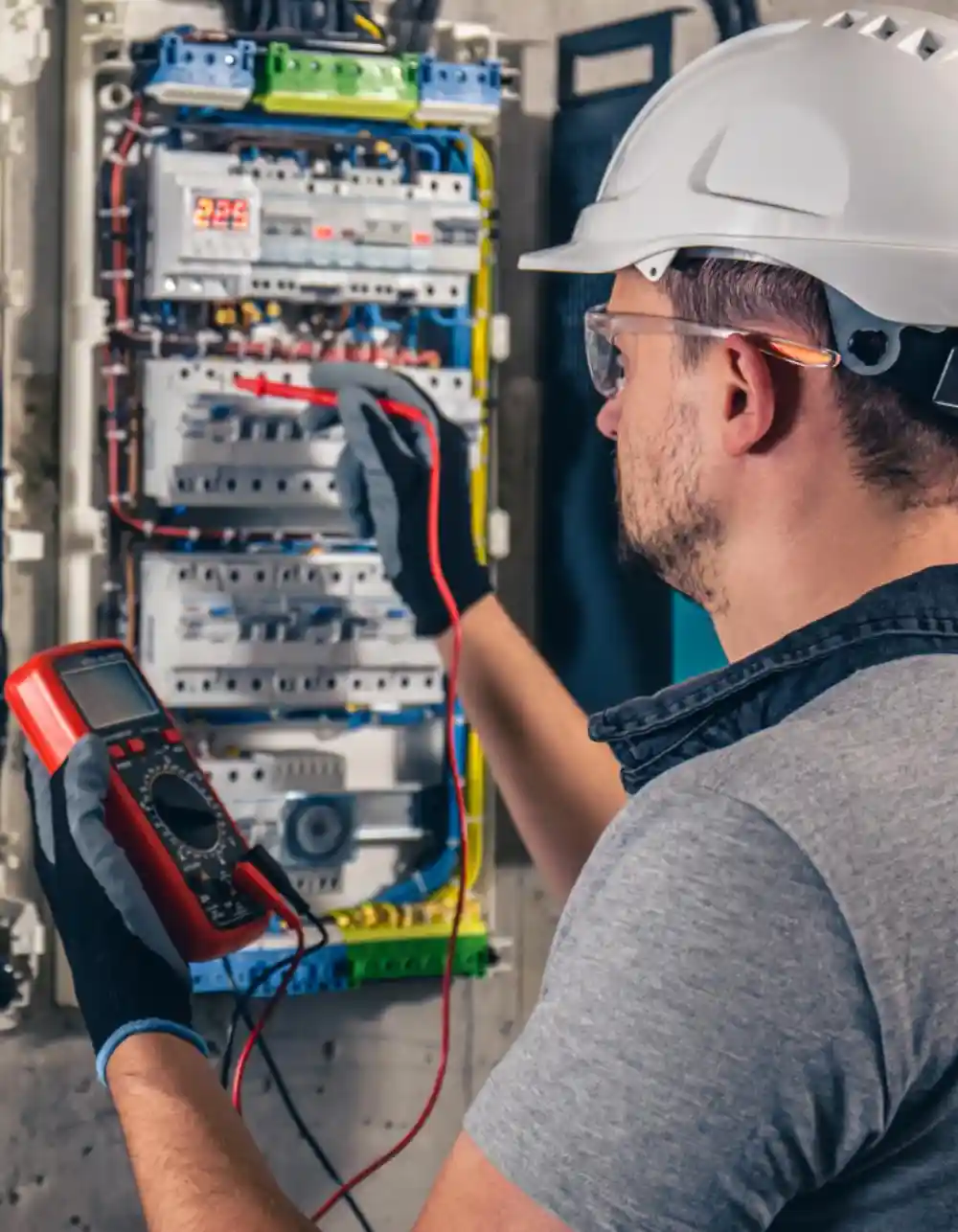 Commercial electricians in Aberdeen working on a three phase installation