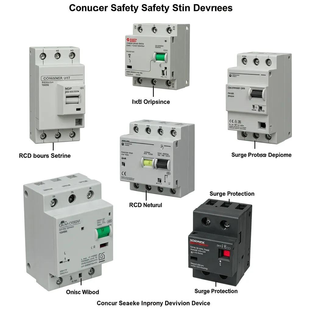 Illustration of key electrical safety devices for homeowners