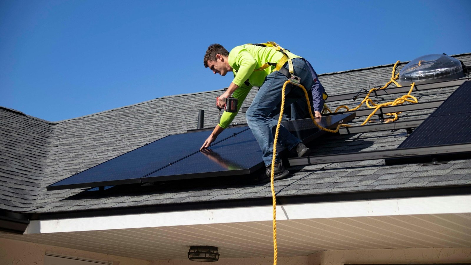 Solar panel installation on an Aberdeen home