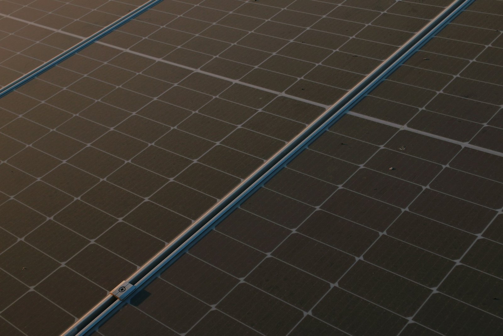 Close up of a solar panel showing photovoltaic cells