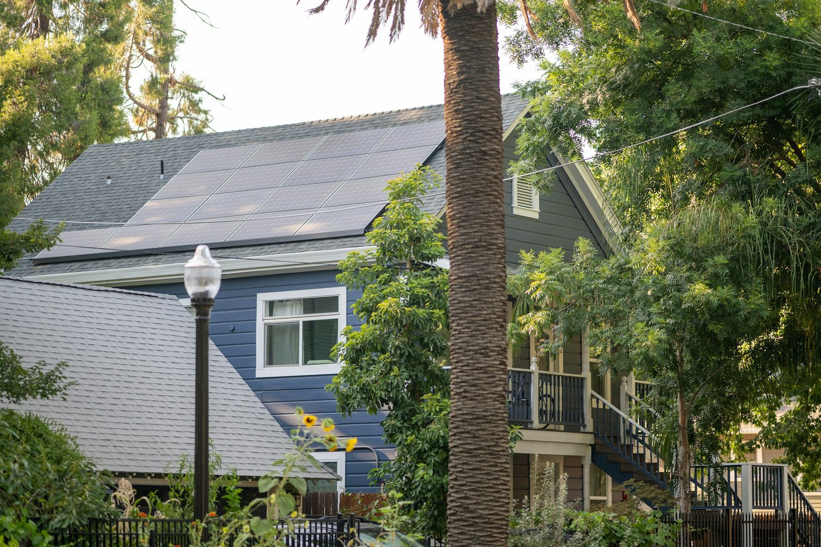 Solar panels on a residential property in Aberdeenshire generating electricity for the home