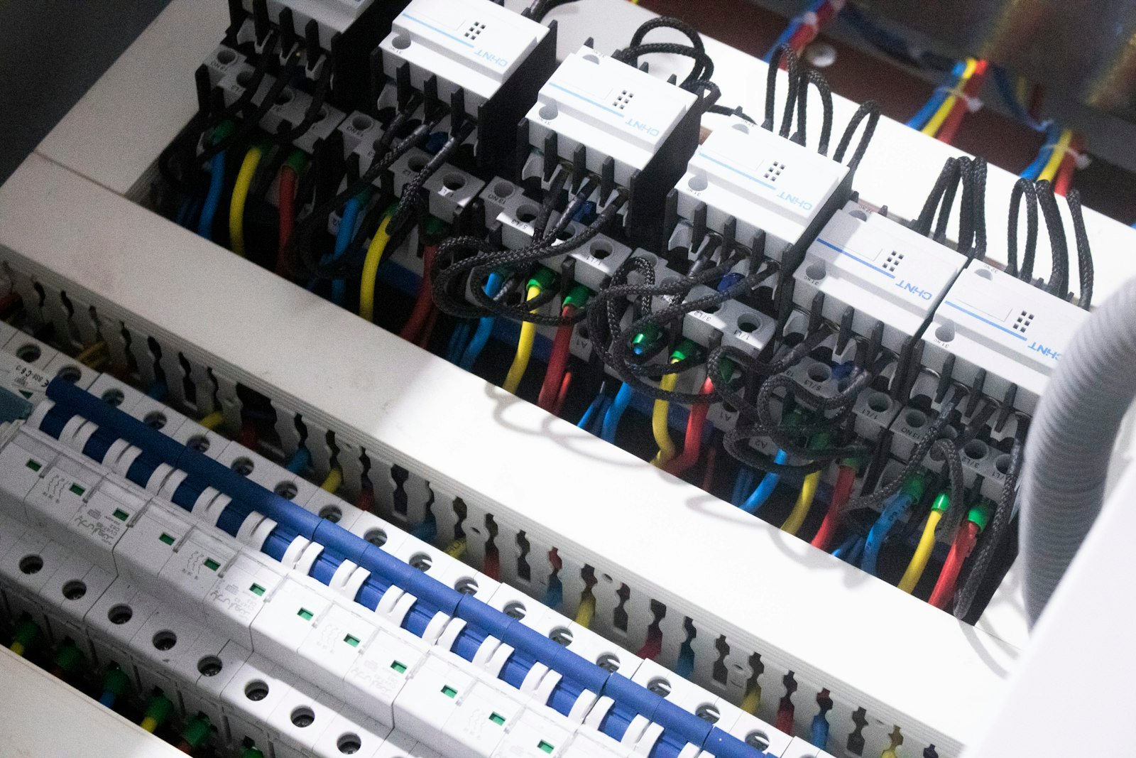 Consumer unit breakers contactors wiring in Westhill