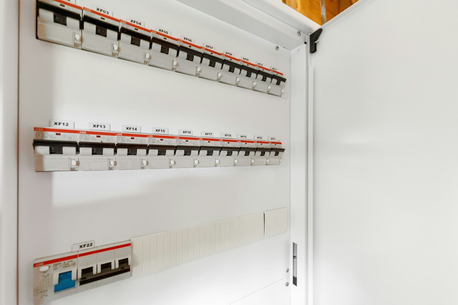 Consumer unit open labelled breakers in Kingswells