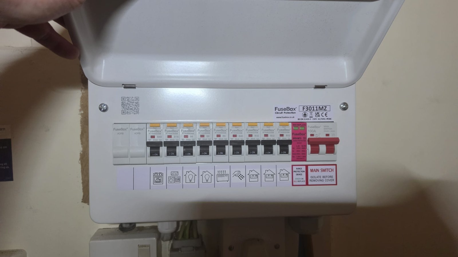 Nine-way FuseBox F3011MZ RCBO consumer unit replacement at an Aberdeen property