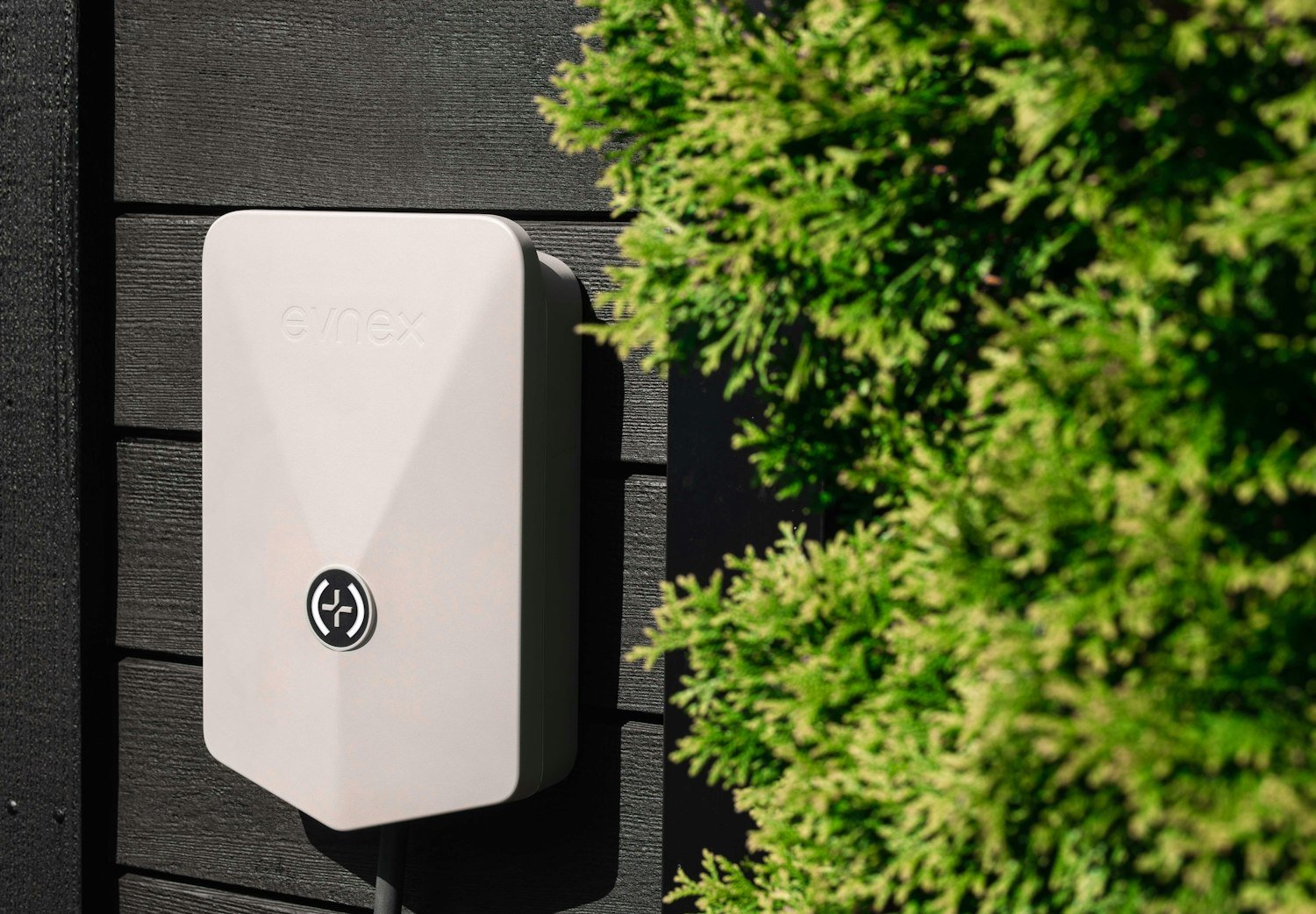 Wall mounted home EV charger fitted to a house in Aberdeen
