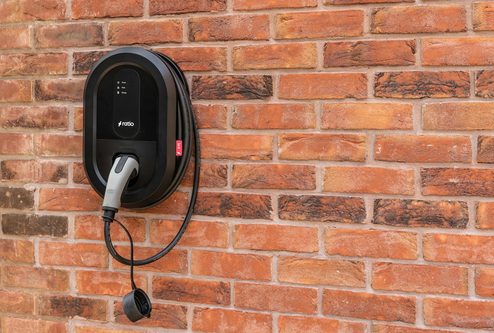 Ev charger mounted brick wall in Peterculter