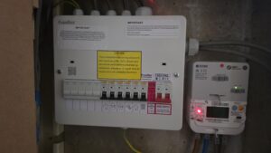 Fusebox consumer unit smart meter installation closeup