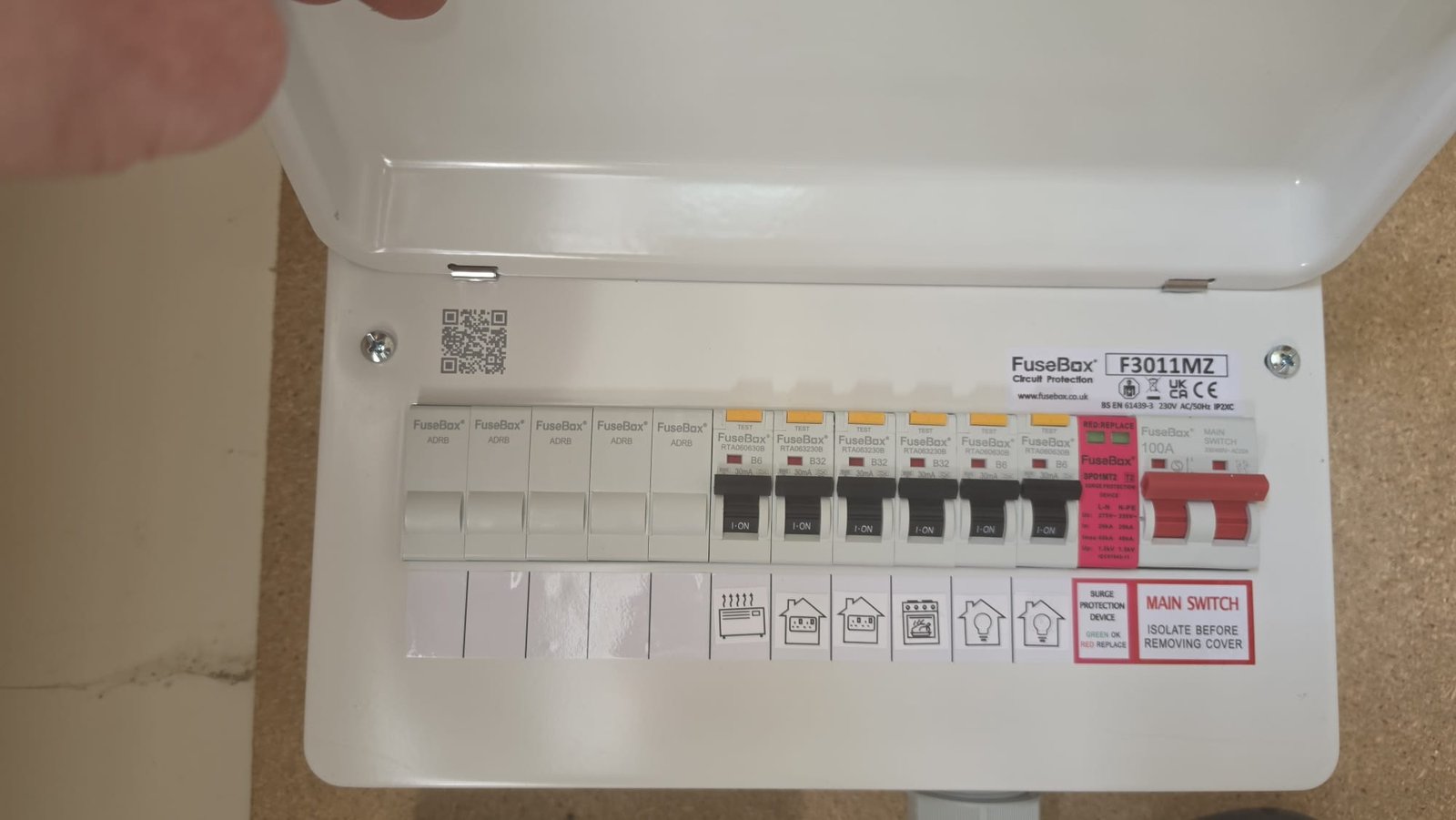FuseBox F3011MZ RCBO board installation at an Aberdeenshire domestic property