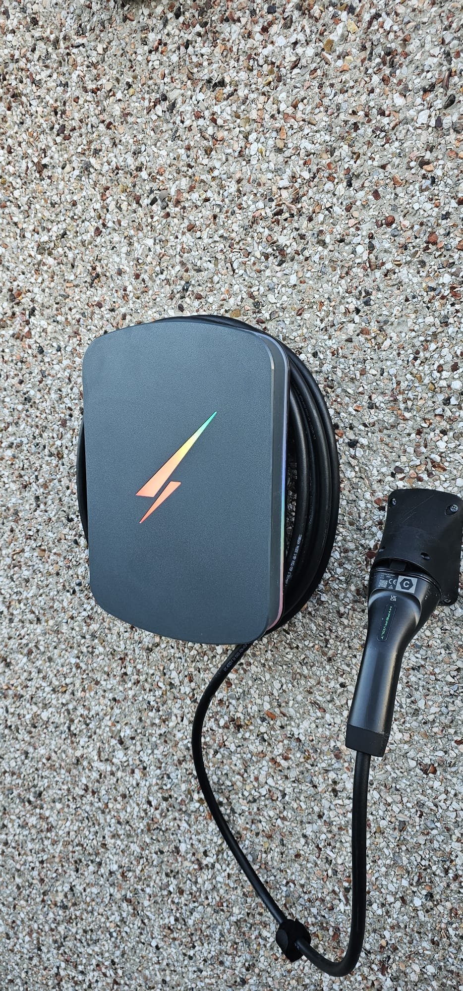 Indra Smart Pro EV charger unboxed and ready for installation in Aberdeen