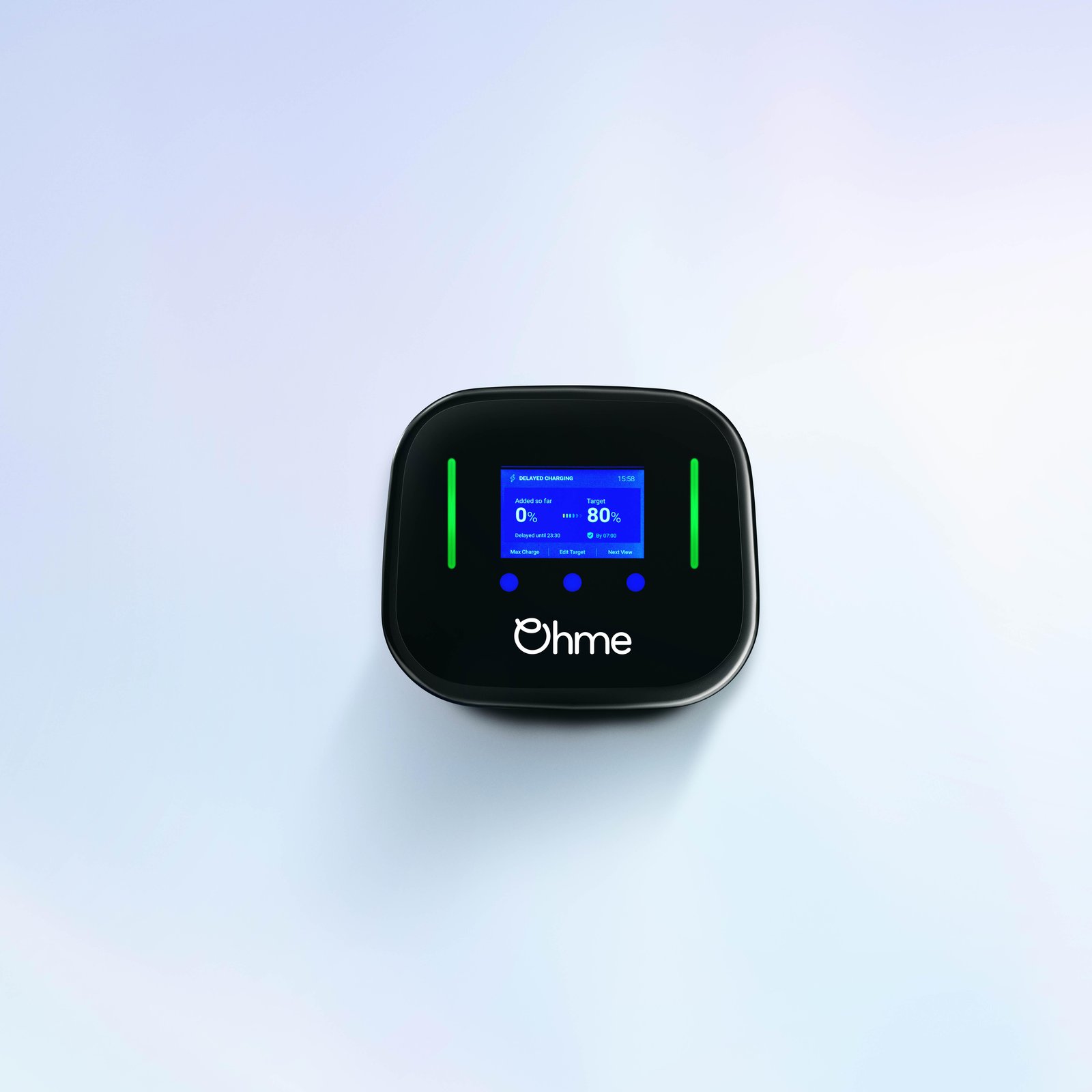 Ohme Home Pro EV charger front display fitted at a Hazlehead home