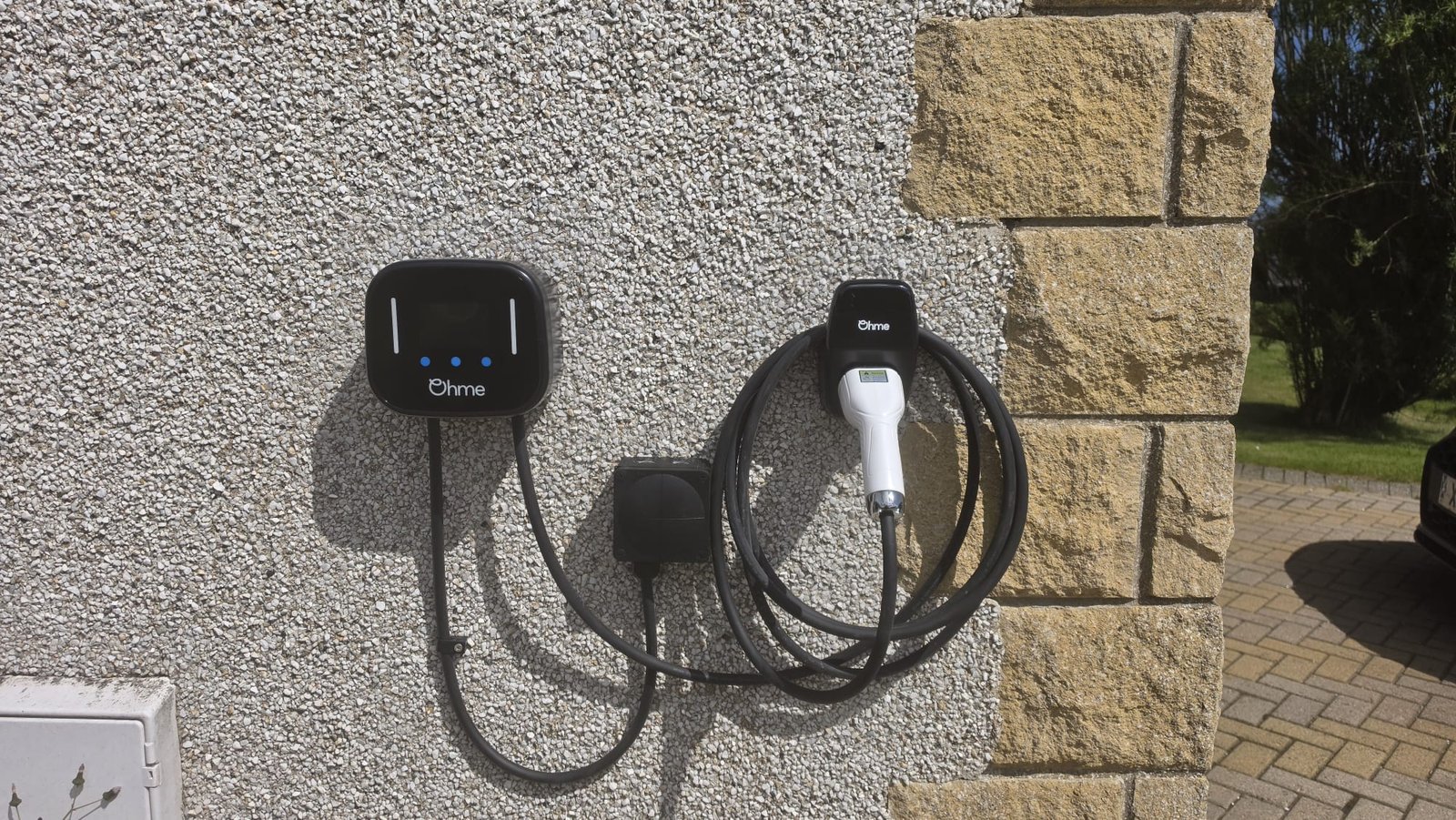 Ohme Home Pro EV charger installed on a Bridge of Don driveway