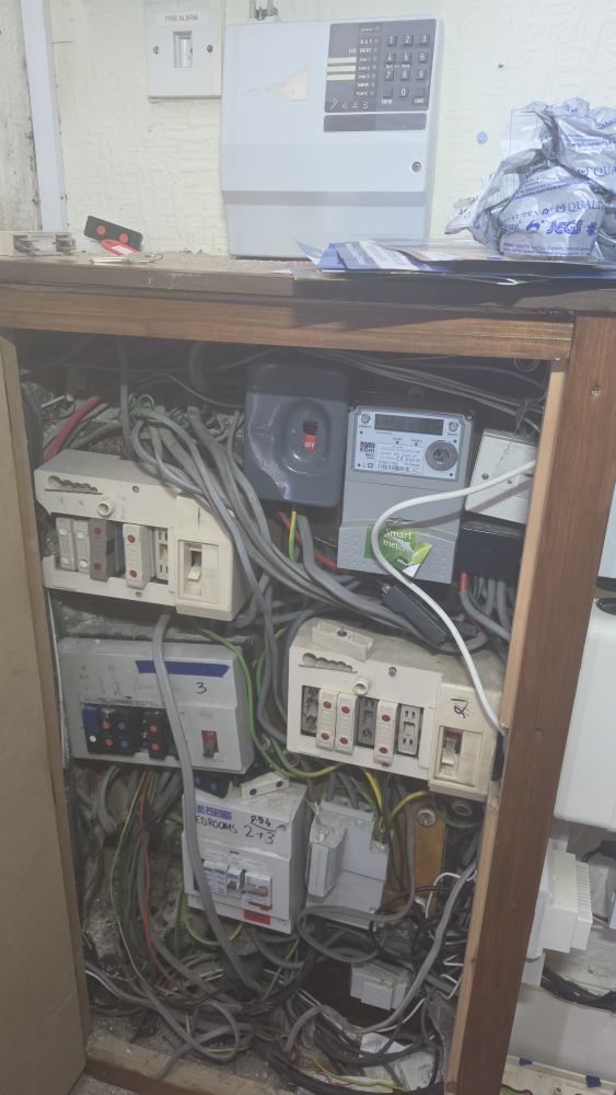 Old wiring found before a rewire at a let property in Peterhead