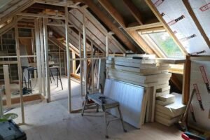 Loft conversion underway at a property in Countesswells, Aberdeen — electrical first fix in progress by Faithful Spark Electricians