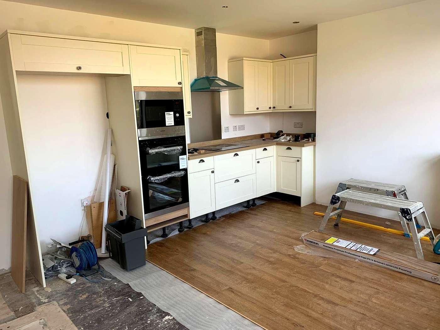 Kitchen rewire Aberdeen — double oven, hob, extractor and worktop sockets all wired and installed, certified to BS 7671