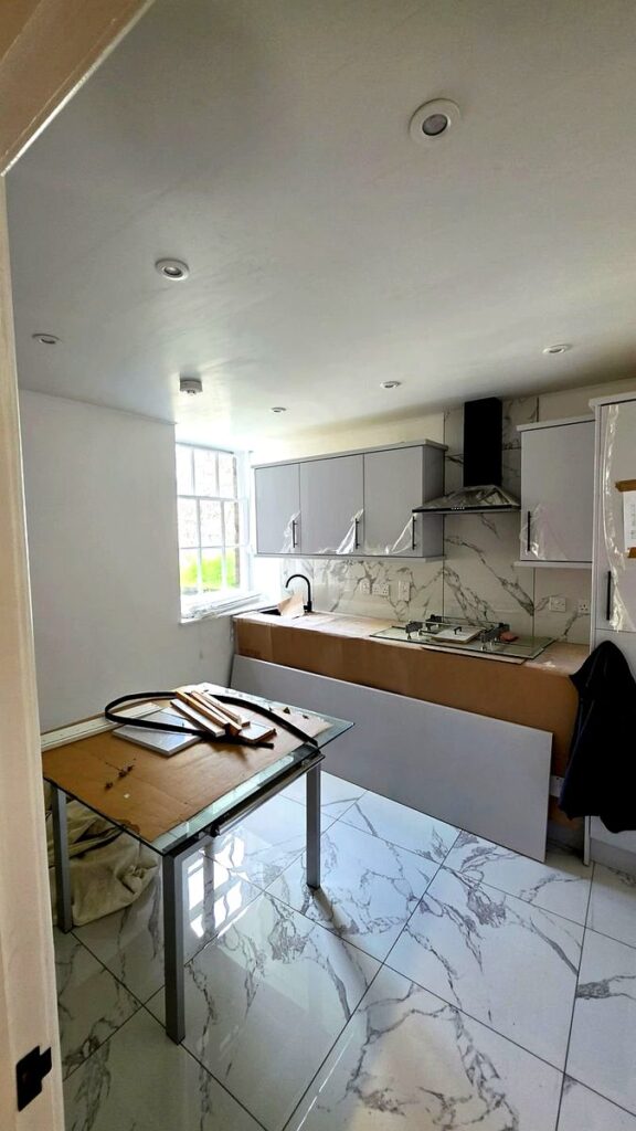 Recessed LED downlights installed in Peterhead kitchen by Faithful Spark Electricians — BS 7671 certified LED lighting installation