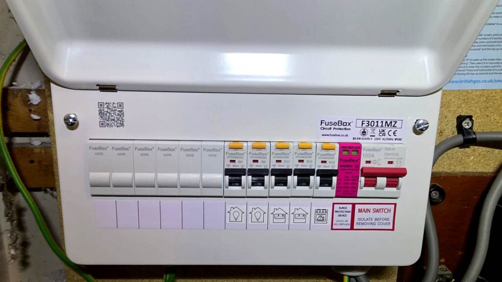 A new FuseBox RCBO consumer unit installed by Faithful Spark Electricians in Fraserburgh — NICEIC Approved Contractor work certified to BS 7671.