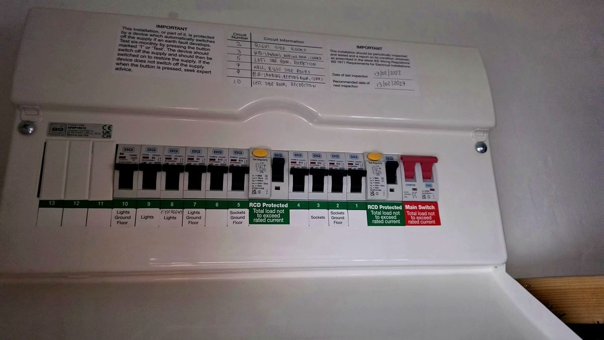 Old dual RCD consumer unit causing circuit tripping in Aberdeenshire property — common cause of electrical faults in older North East Scotland homes